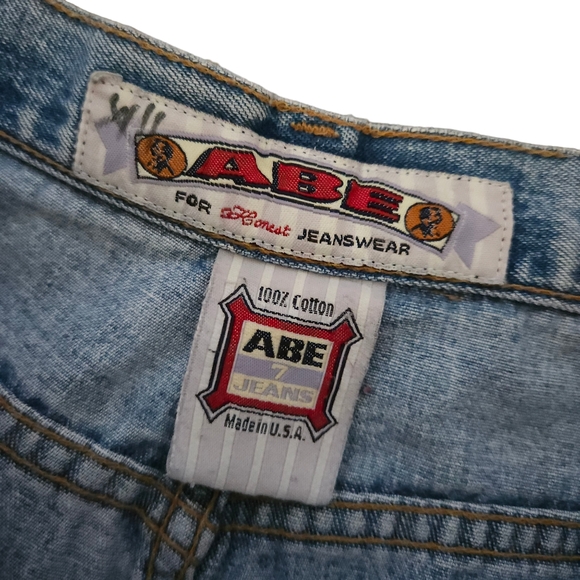 ABE for Honest Jeans wear Vintage Wide Leg Undone Hem Button-fly Jeans 90s Y2K - Picture 8 of 9